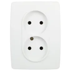 Розетка ЭРА Серия 12 12-2107-01М , 2X2P, 16А-250В, белый матовый