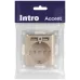 Розетка Intro Accent 6-410-04 , P+E Schuko со шторками, 16А-250В + 2хUSB, IP20, СУ, шампань
