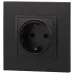 14-2101-05 ЭРА Розетка 2P+E Schuko, 16A-250В, IP20, Эра Elegance, антрацит (10/100/2800)