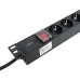Блок розеток PDU TERACOM PRO 19'' 1U 16А/250В 8 розеток Schuko с выключателем шнур питания длиной 2 метра сечение 3x1.5 мм2 вилка Schuko корпус алюминий черный