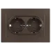 Розетка Intro Accent 6-205-08 2X2P+E Schuko, 16А-250В, IP20, СУ, AL/CU, бронза