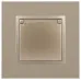 14-2103-04 ЭРА Розетка 2P+E Schuko со шторками с крышкой, 16A-250В, IP20, Эра Elegance, шампань (10/
