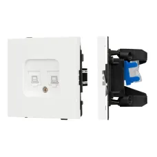 Механизм компьютерной розетки двойной SCT-TENDO-MPC2-SFPL-WH, RJ-45, CAT6, Белый