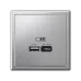 ARTGALLERY USB розетка A + тип-C 45Вт высокоскор.заряд. QC, PD, механизм, алюминий