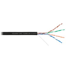 Витая пара U/UTP 4 пары Кат 5e solid BC AWG24 (0.52мм) OUT PE черный 305м