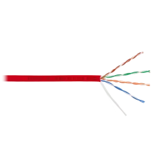 Витая пара U/UTP 4 пары Кат 5e solid BC AWG24 (0.52мм) IN LSZH нг(А)-HF красный 305м