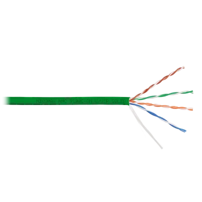 Витая пара U/UTP 4 пары Кат 5e solid BC AWG24 (0.52мм) IN LSZH нг(А)-HF зеленый 305м
