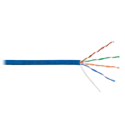 Витая пара U/UTP 4 пары Кат 5e solid BC AWG24 (0.52мм) IN LSZH нг(А)-HF синий 305м