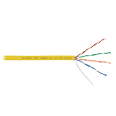Витая пара U/UTP 4 пары Кат 5e solid BC AWG24 (0.52мм) IN LSZH нг(А)-HF желтый 305м