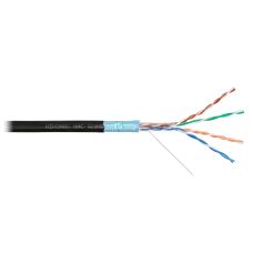 Витая пара F/UTP 4 пары Кат 5e solid BC AWG24 (0.52мм) OUT PE черный 305м