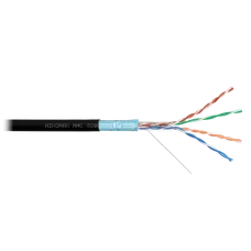 Витая пара F/UTP 4 пары Кат 5e solid BC AWG24 (0.52мм) IN LSZH нг(А)-HF черный 305м