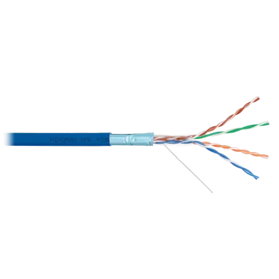 Витая пара F/UTP 4 пары Кат 5e solid BC AWG24 (0.52мм) IN LSZH нг(А)-HF синий 305м
