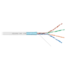 Витая пара F/UTP 4 пары Кат 5e solid BC AWG24 (0.52мм) IN LSZH нг(А)-HF белый 305м