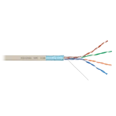 Витая пара F/UTP 4 пары Кат 5e solid BC AWG24 (0.52мм) IN нг(А)-LSLTx светло-серый 305м