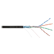 Витая пара F/UTP 4 пары Кат 5e solid BC AWG24 (0.50мм) OUT PE черный 305м