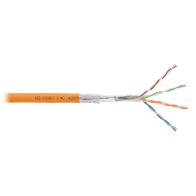 Витая пара SF/UTP 4 пары Кат 5e solid BC AWG24 (0.51мм) IN LSZH нг(А)-HF оранжевый 305м