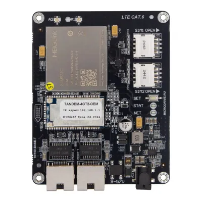 Роутер 4G встраиваемый с Wi-Fi, TANDEM 4GT2-OEM-11, LTE Cat.6, 2SIM, 2 Ethernet, PoE 12-57V