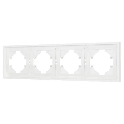 Рамка пластиковая FRM-TENDO-SFPL-4-WH, Белый, 4 поста