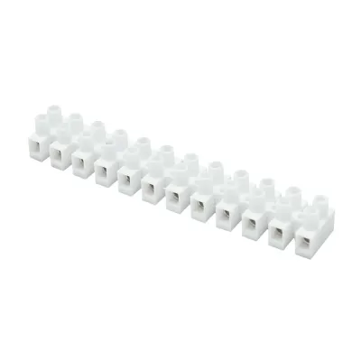 Клемник Полипропилен белый,12р,85°С,450V,76A,16мм.кв.