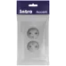 Розетка Intro Accent 6-204-03 2х2P, 16А-250В, IP20, СУ, AL/CU, алюминий