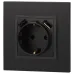 14-4109-05 ЭРА Розетка 2P+E 16A-250В, штор. с 2xUSB 5В-3А, Эра Elegance, антрацит (10/100/2000)