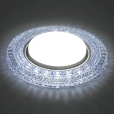 Светильник встраиваемый со светодиодной подсветкой 20LED*2835 SMD 6400K, 15W GX53, без лампы, прозрачный, хром, CD4020 с драйвером в комплекте