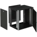 Шкаф телекоммуникационный настенный 19' 15U дверь металл IP20. 600x350x720mm(ШхГхВ) цвет черный(RAL 9004/RAL7000)