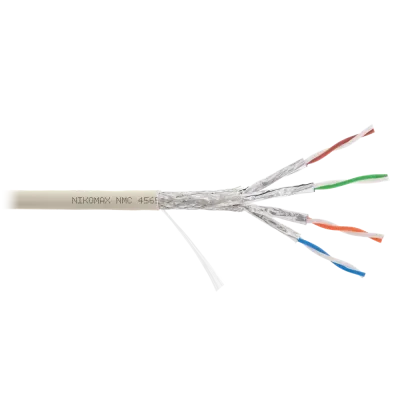 Витая пара S/FTP 4 пары Кат 7 solid BC AWG23 (0.56мм) IN нг(А)-LSLTx светло-серый 500м