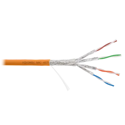 Витая пара S/FTP 4 пары Кат 7a solid BC AWG23 (0.58мм) IN LSZH нг(А)-HF оранжевый 500м