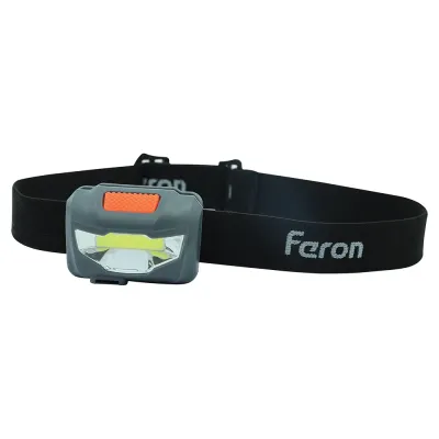 Фонарь налобный светодиодный аккумуляторный 3W 1COB, USB IP44, пластик, TH2301