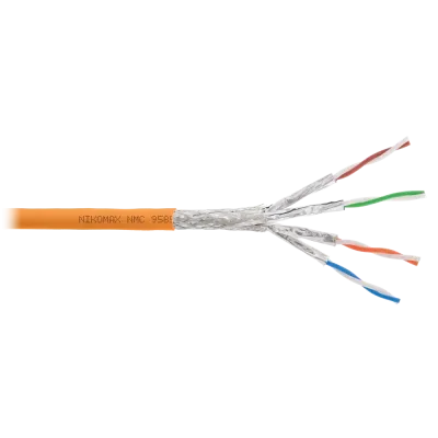 Витая пара S/FTP 4 пары Кат 8 solid BC AWG22 (0.62мм) IN LSZH нг(А)-HF оранжевый 500м