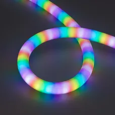 Лента герметичная SPI MOONLIGHT-BLACK-SIDE-G180-D25mm 12V RGB-PX2 21.6 W/m, IP65, 5m, wire x1 вывод боковой, 3 года