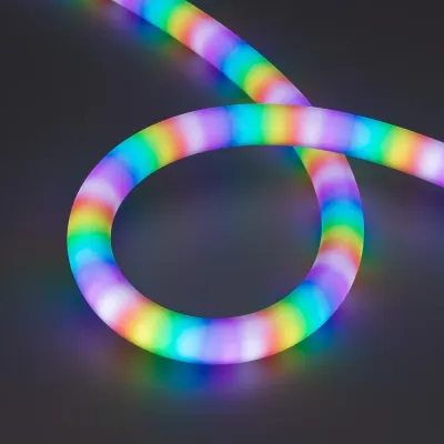 Лента герметичная SPI MOONLIGHT-BLACK-SIDE-G180-D25mm 12V RGB-PX2 21.6 W/m, IP65, 5m, wire x1 вывод боковой, 3 года