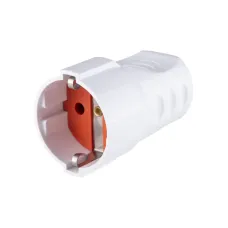 Кабельная розетка рифленая 2П+З 16А 250B белая TDM
