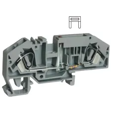 Клемма пружинная с автомобильным предохранителем со светодиодом UJ5-6CW/RDX24-IIE латунная