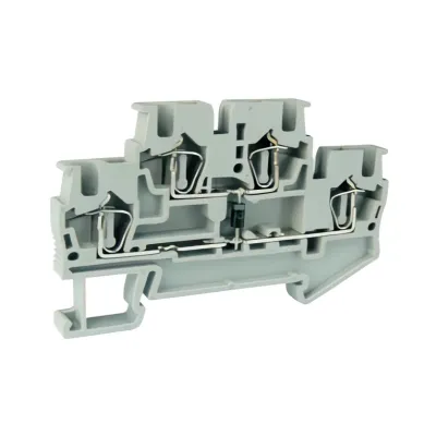 Клемма пружинная двухуровневая со встроенным диодом UJ5-2.5/2-2D/CE латунная
