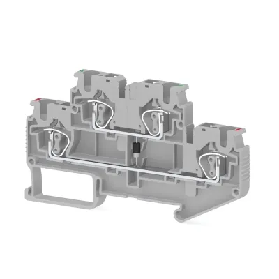 Клемма пружинная двухуровневая с разъединителем UJ5-4/2-2FD медная