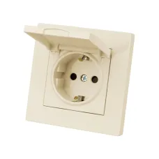Розетка 2П+З 16А 250В IP44 с защ. шт. с крышкой сл. кость Сенеж