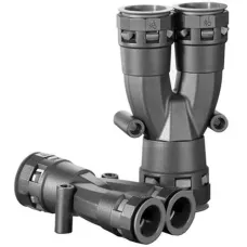 Разветвитель DN 1х48 + 2х36 мм, полиамид, цвет чёрный