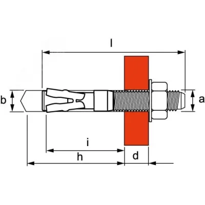 Усиленный клиновой анкер М12х100