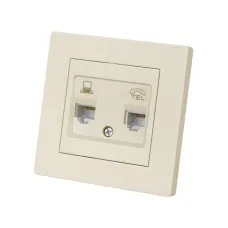 Розетка телефонная RJ11 + компьютерная RJ45 сл. кость Сенеж