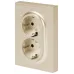 Розетка скрытого монтажа в рамку двойная с заземлением 2X2P+E Schuko 16А-250В шампань 16-2104-04 Arktik