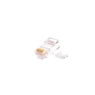 Коннектор NIKOMAX RJ45/6P6C телефонный, Кат.3 (Класс C), 16МГц, покрытие 6мкд, под многожильный кабель, неэкранированный, круглый ввод, уп-ка 100шт.