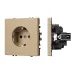 Механизм электрической розетки SCT-NOBE-MEU1-SFPL-GD 230V, 16A, Золото светлое, 1 пост Механизм электрической розетки SCT-NOBE-MEU1-SFPL-GD 230V, 16A, Золото светлое, 1 пост