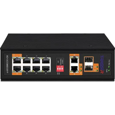 Коммутатор неуправляемый 8x1Гбит/с (RJ45 с PoE+), 2x1Гбит/с (RJ45) + 2x1Гбит/с (SFP) 300Вт
