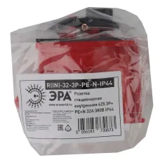 Розетка ЭРА R(IN)-32-3P-PE-N-IP44 стационарная внутренняя 425 3Р+РЕ+N 32А 380В IP44