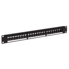 Патч-панель модульная TERACOM PRO 19'1U неэкранированная 24 порта с органайзером (пустая)