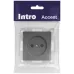 Розетка Intro Accent 6-201-07 , 2P, 16А-250В, IP20, СУ, графит