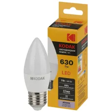 Лампа светодиодная LED 7Вт 630Лм 6500К E27 B35 Свеча KODAK B35-7W-865-E27 K