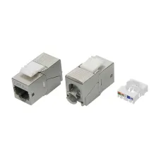 Модуль Кейстоун (Keystone) RJ45 CAT6A экранированный (STP)   180 градусов серебристый